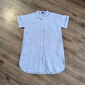 J. Crew Linen Short Sleeve Shirt Dress
